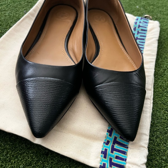 Tory Burch Black Leather Flats - Picture 7 of 14